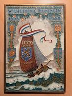 Delfts Blauw Cloisonne Tegel Porceleyne Fles Wilhelmina, Ophalen of Verzenden