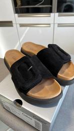 GABOR  damesslippers maat 40 zwart verstelbaar klittenband, Ophalen of Verzenden, Zo goed als nieuw, Zwart