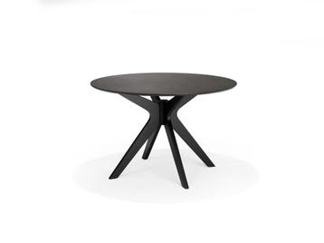 Eettafel Julio rond zwart gelakt eiken 120cm | Webshop