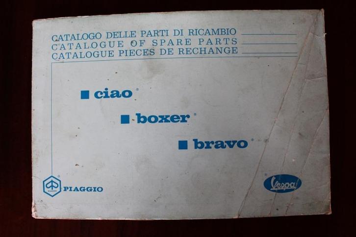 Vespa Ciao Boxer Bravo Piaggio 1973 ? parts catalogue, Fietsen en Brommers, Handleidingen en Instructieboekjes, Gebruikt, Ophalen of Verzenden