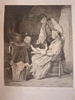 Ets van een gezin door Theodor Gerard 1829 -1895, Ophalen of Verzenden