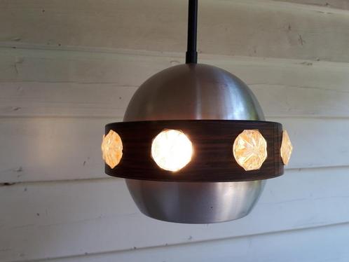 Vintage retro hanglamp Space Age aluminium Design jaren 60., Huis en Inrichting, Lampen | Hanglampen, Gebruikt, 75 cm of meer