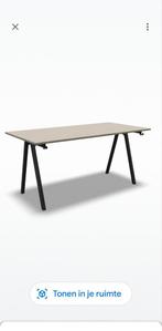 Bureau 160x80 beige/antraciet (Trotten van IKEA), Huis en Inrichting, Bureaus, Ophalen, Zo goed als nieuw, Bureau