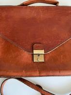 Vintage leren aktetas, Gebruikt, Bruin, Leer, Ophalen