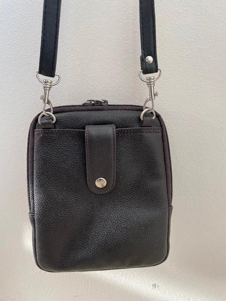 Picard: z.g.a.n. bruin leren schoudertasje M/V, Sieraden, Tassen en Uiterlijk, Tassen | Schoudertassen, Zo goed als nieuw, Overige merken