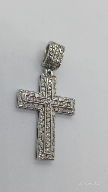 Zilveren Kruis Hanger 925 met Steentjes beschikbaar voor biedingen