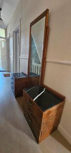 Art deco / antieke / vintage kaptafel met marmer, Huis en Inrichting, Tafels | Kaptafels, Ophalen, Gebruikt, Hout, Art deco