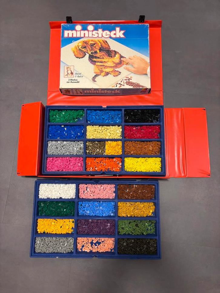 Mega set Ministeck met bewaar-/sorteerbox, Hobby en Vrije tijd, Ministeck, Gebruikt, Box-set, Ophalen of Verzenden