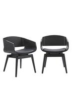 Lucia Lounge Stoel - Set van 2 - Bruin, Zwart, Niet ingevuld, Twee, Zwart, Niet ingevuld