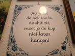 Wandtegel met spreuk - Kop op!, Ophalen of Verzenden