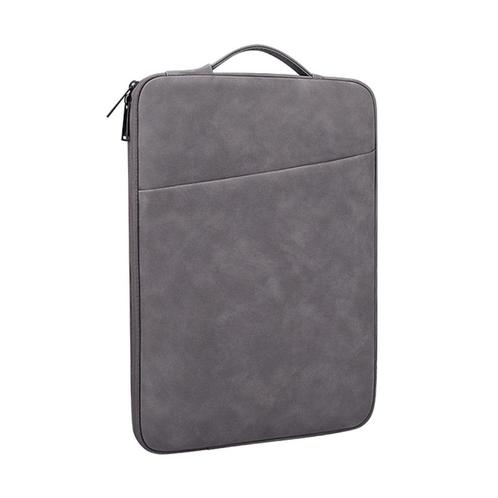 Laptophoes met handvat (15.4 inch, leer, grijs), Computers en Software, Laptophoezen, Nieuw, 15 inch, Verzenden