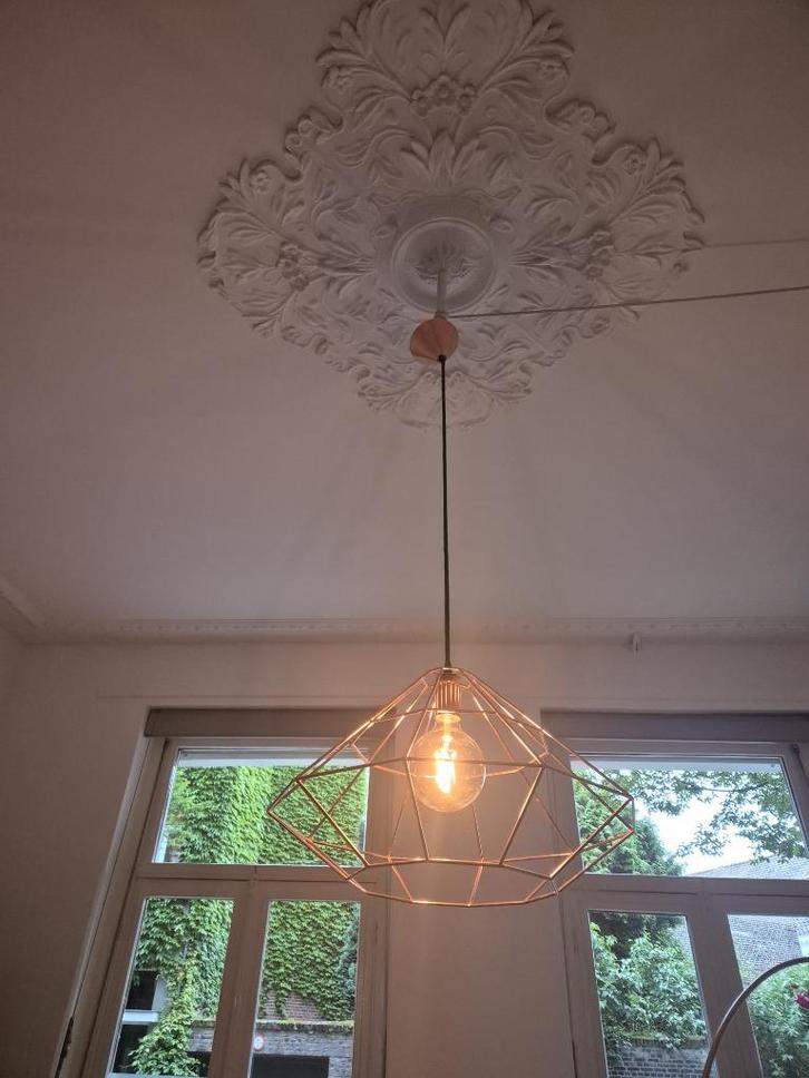 Koper hanglamp, Huis en Inrichting, Lampen | Hanglampen, Zo goed als nieuw, Minder dan 50 cm, Metaal, Ophalen