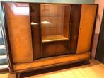 Vintage jaren 50 kast Highboard cabinet, Ophalen, Gebruikt, Glas, 150 tot 200 cm