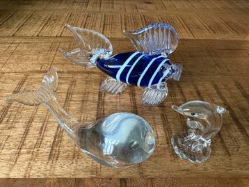 3x glas beeldje vis beschikbaar voor biedingen