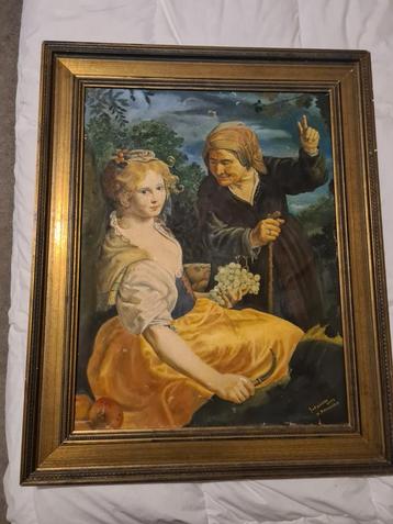 Reproductie - olieverf - 79 x 64 - incl lijst beschikbaar voor biedingen