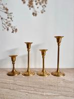 Messing Kandelaars Set - 4 Stuks, Ophalen of Verzenden, Zo goed als nieuw, Metaal, Kandelaar