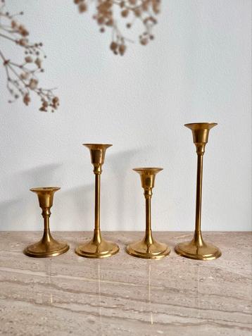 Messing Kandelaars Set - 4 Stuks beschikbaar voor biedingen