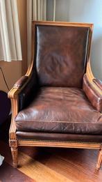 Klassiek Engelse stoel, Huis en Inrichting, Fauteuils, Ophalen, Zo goed als nieuw, Leer, Klassiek Engels