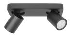 Zwarte balk opbouwspot LED 2-lichts balk IP44 GU10, Metaal of Aluminium, Nieuw, Ophalen of Verzenden, Led
