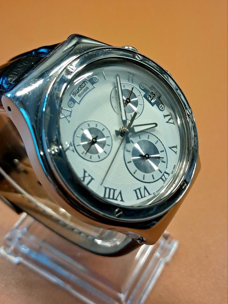 VERKOCHT. Swatch Irony Chronograaf - Nieuwe band & batterij, Ophalen of Verzenden, Gebruikt