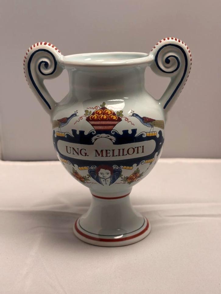 Oud Delft apothekerspot – Ung. Meliloti – handbeschilderd, Antiek en Kunst, Antiek | Vazen, Ophalen