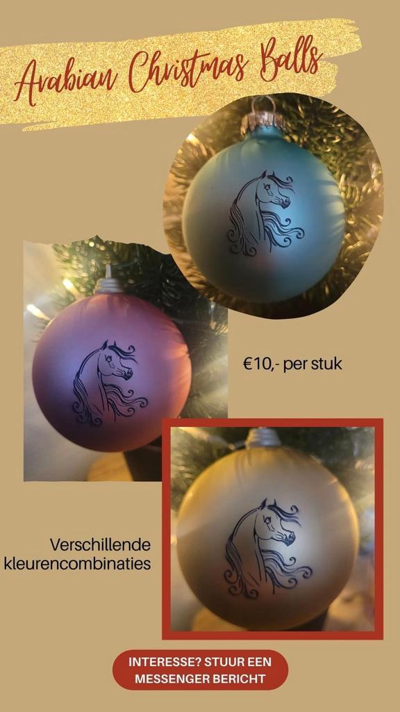 Kerstbal met print paard (arabier, arabisch), Diversen, Kerst, Nieuw, Ophalen of Verzenden