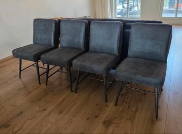 4 eetkamerstoelen eetkamer stoelen stoel grijs antraciet  beschikbaar voor biedingen