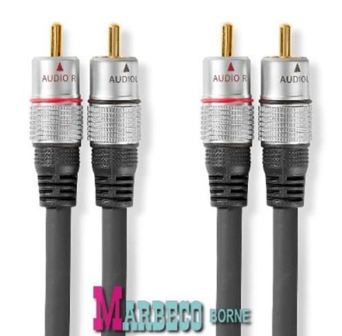 Tulpkabel,Stereo Audiokabel 2x RCA Male - 2x RCA Male 0,8 m, Audio, Tv en Foto, Audiokabels en Televisiekabels, Nieuw, Coaxiale kabel
