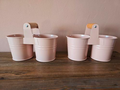 NIEUW 2 STUKS = 10,- EURO = VASTE PRIJS, Tuin en Terras, Bloempotten, Nieuw, Metaal, Binnen, Balkon, Minder dan 40 cm, Minder dan 25 cm