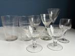 Acht antieke geslepen glazen glaasjes, Antiek en Kunst, Ophalen of Verzenden