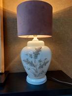 Vintage Tafellamp brocant  botanisch Aziatische, Gebruikt, ., Ophalen of Verzenden, Glas