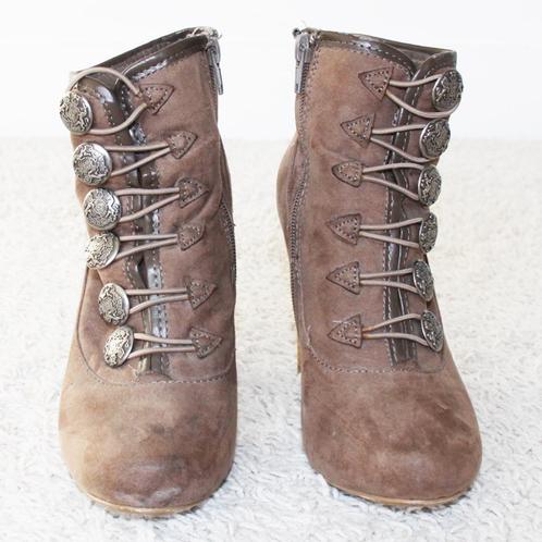 Mooie Leren Vintage Enkellaarsjes 3 (Maat 36) € 20,-, Kleding | Dames, Schoenen, Zo goed als nieuw, Lage of Enkellaarzen, Bruin