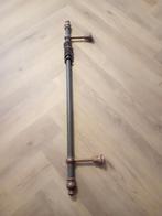 Houten gordijn roedes met knop en ringen, Ophalen, Gebruikt, Bruin, 200 cm of meer