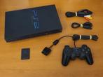 PS2 | Sony PlayStation 2 met Controller & MemoryCard, Gebruikt, Zwart, Ophalen of Verzenden, Met geheugenkaart