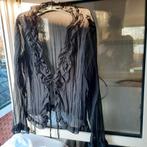 Zwart Doorzichtig Vestje /  Overblouse, Overige typen, Zwart, Maat 42/44 (L), Ophalen of Verzenden