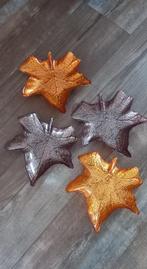 Herfstschaaltjes - Bladvorm - Oranjebrons - taupe - 4 stuks, Porselein of Keramiek, Schaal, Ophalen of Verzenden, Zo goed als nieuw