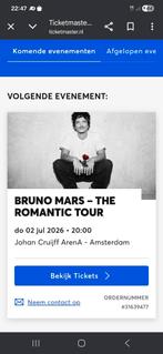 2 tickets Bruno mars (zitplaatsen), Twee personen, Juli