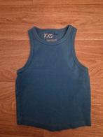 Blauw rib topje - Maat XXS, Kleding | Dames, Tops, Blauw, Ophalen of Verzenden, Zonder mouw, Maat 34 (XS) of kleiner