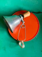 Vintage HEMA klemlamp aluminium chrome hout Y2K, Ophalen of Verzenden, Gebruikt, Metaal of Aluminium, Plafondspot of Wandspot
