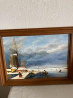 H Cleton - ijspret , Acryl op Canvas, Antiek en Kunst, Ophalen of Verzenden