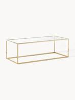 Westwing, salontafel Maya goud met glazen tafelblad, Huis en Inrichting, Tafels | Salontafels, 100 tot 150 cm, Zo goed als nieuw