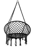 Hangstoel Eénpersoons 'Macramé' Black met bijpassend kussen, Ophalen, Zo goed als nieuw, Binnen