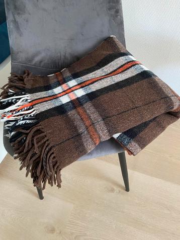 Vintage geruit plaid deken, met franjes beschikbaar voor biedingen