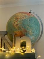 Vintage Wereldbol met Houten Standaard - XXL Globe, Ophalen of Verzenden, Gebruikt