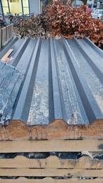 Geïsoleerde dakplaten 9st 1x1,55m, Gebruikt, 15 m² of meer, Metaal, Grijs