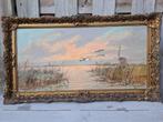 Olieverfschilderij op doek (92 x 52 cm) Hollands Landschap, Ophalen
