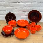 Zeldzame Oranje Keramiek Set - De driehoek - Huizen Holland, Gebruikt, Keramiek, Overige typen, Ophalen of Verzenden