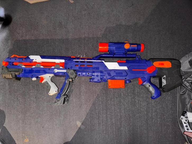 Nerf N-Strike Longshot CS-6 Sniper met Scope, Kinderen en Baby's, Speelgoed | Buiten | Actiespeelgoed, Gebruikt, Ophalen of Verzenden