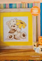 Lickle Teddybeer met zonnebloem borduurpatroon, Ophalen, Nieuw, Handborduren, Patroon