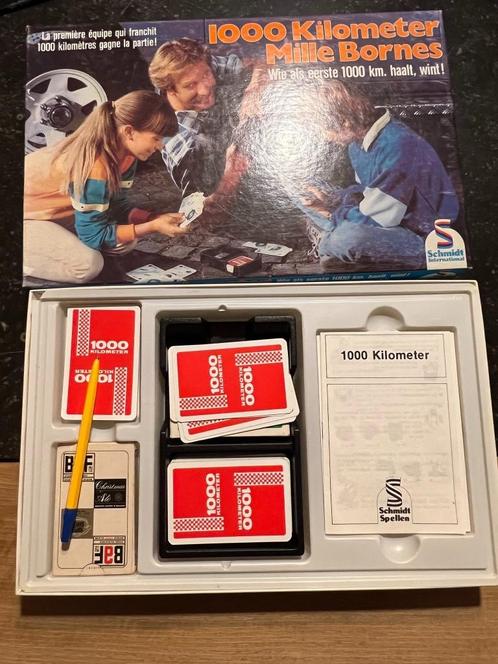 Vintage spel, 1000 kilometer. Schmidt internationaal *Volled, Hobby en Vrije tijd, Gezelschapsspellen | Kaartspellen, Gebruikt